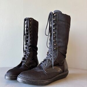 Lanvin Boots Handmade in Italy Tall Combat Unisex